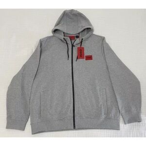 Hugo Men's Gray Zip-Up Hoodie size XXL